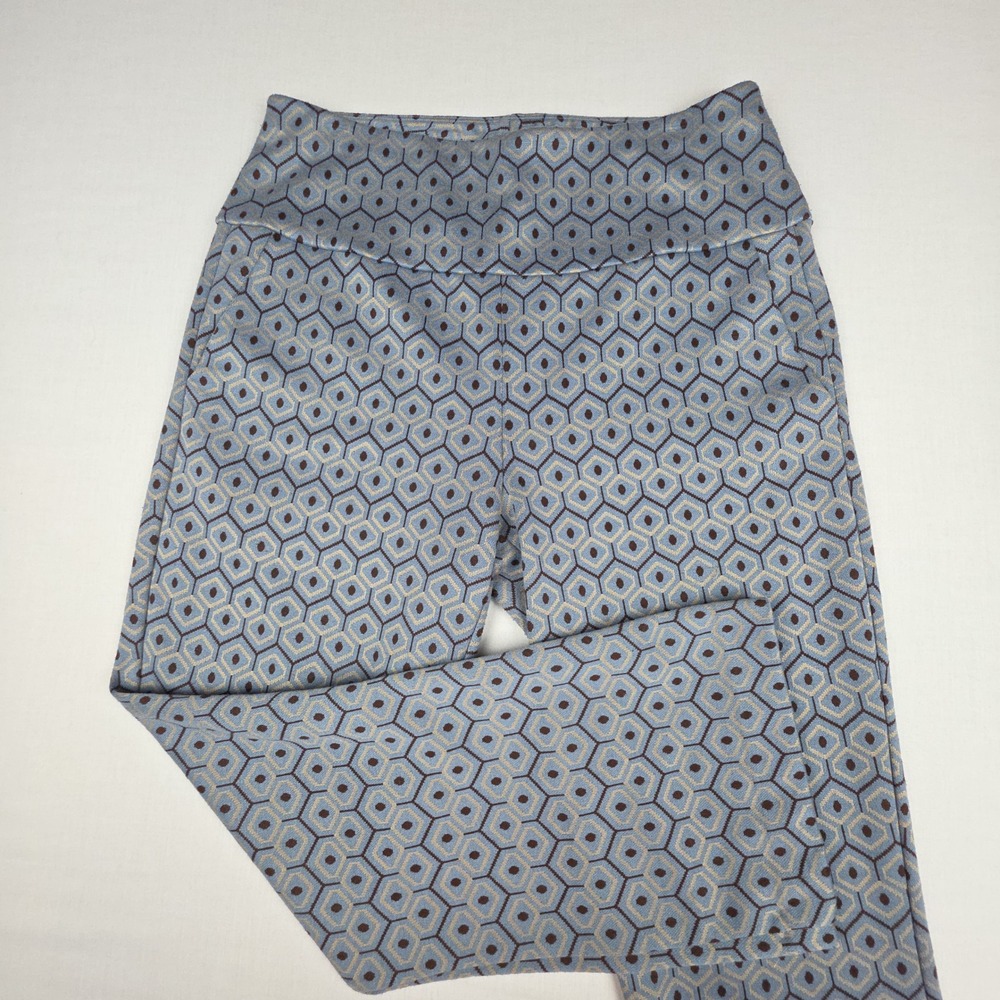 Cabi 6268 Tessera Crop Womens Med Pull-on ankle pants geometric pattern Mid Rise